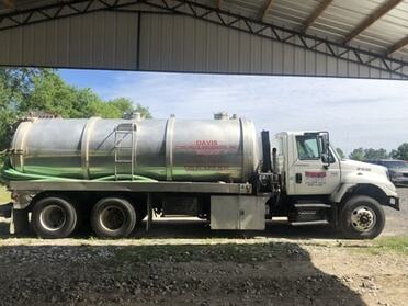 Silver septic pumping truck in Columbus, Ga